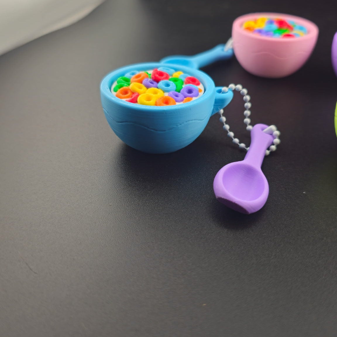 Cereal Bowl Clicker Fidget Toy with Spoon Charm