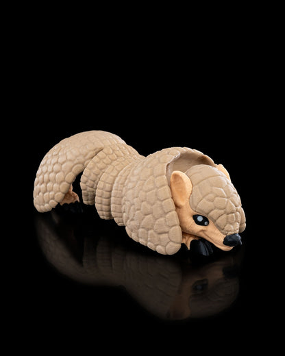 3D-printed Armadillo figurine, close-up angled view