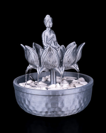 Buddha in Bloom Tabletop Fountain, side view
