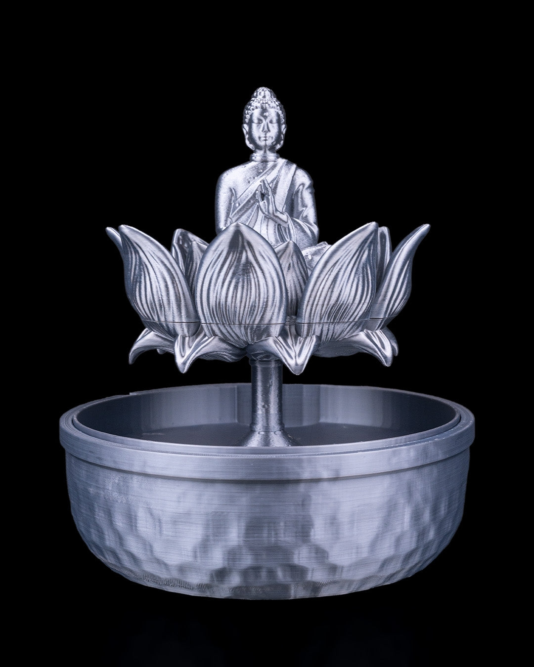 Buddha in Bloom Tabletop Fountain, close-up view