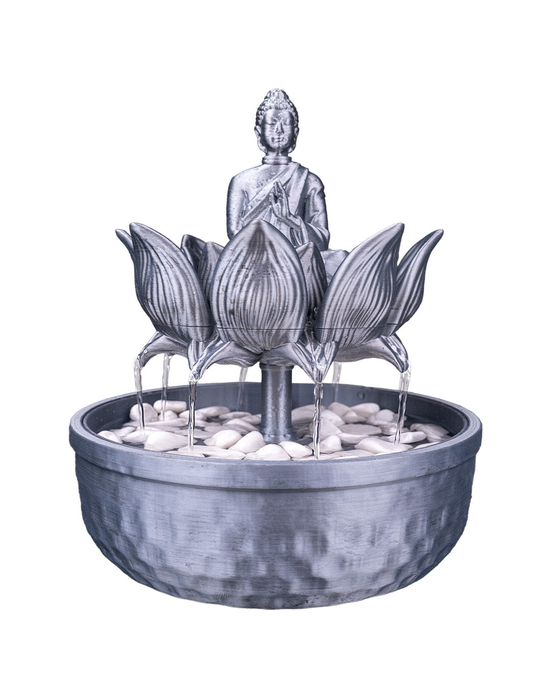 Buddha in Bloom Tabletop Fountain, water feature detail