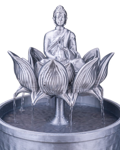 Buddha in Bloom Tabletop Fountain, water feature close-up
