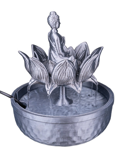 Buddha in Bloom Tabletop Fountain, water feature running