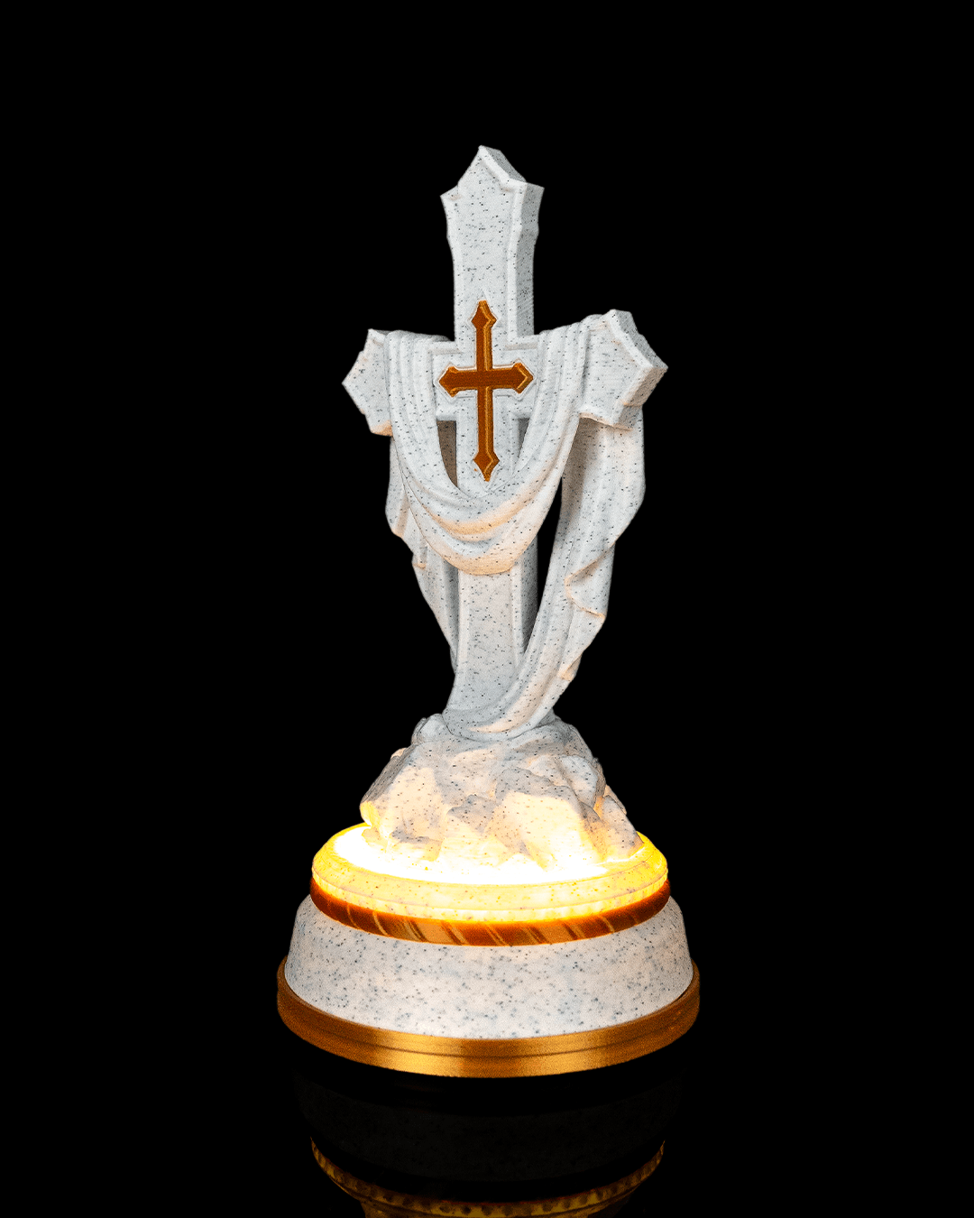 Draped Cross Statue