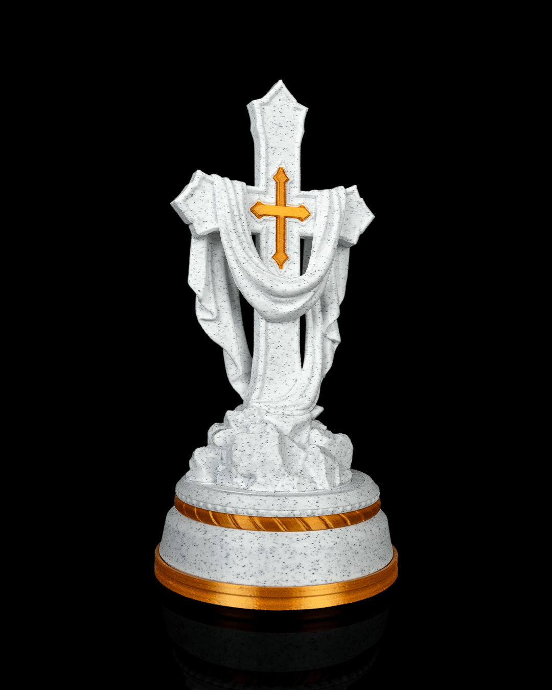 Draped Cross Statue