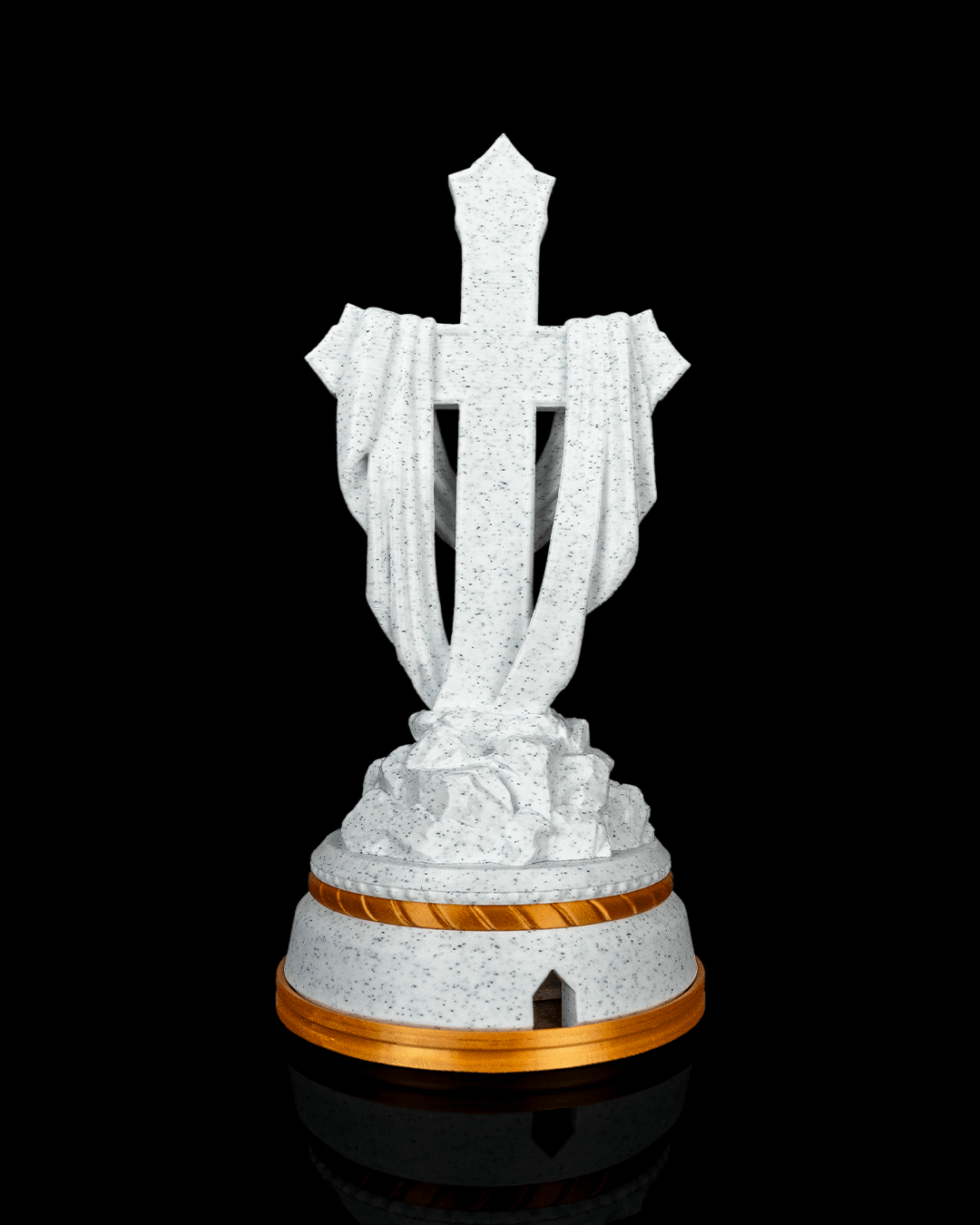 Draped Cross Statue