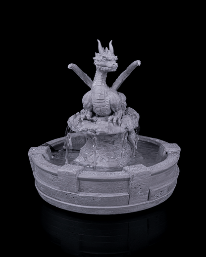 Resting Guardian Tabletop Fountain, side view