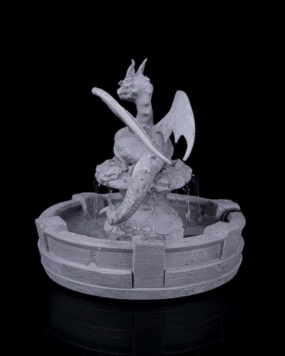 Resting Guardian Tabletop Fountain, detail view