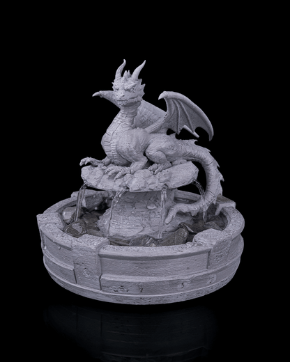 Resting Guardian Tabletop Fountain, top view