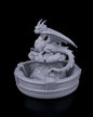 Resting Guardian Tabletop Fountain, front view