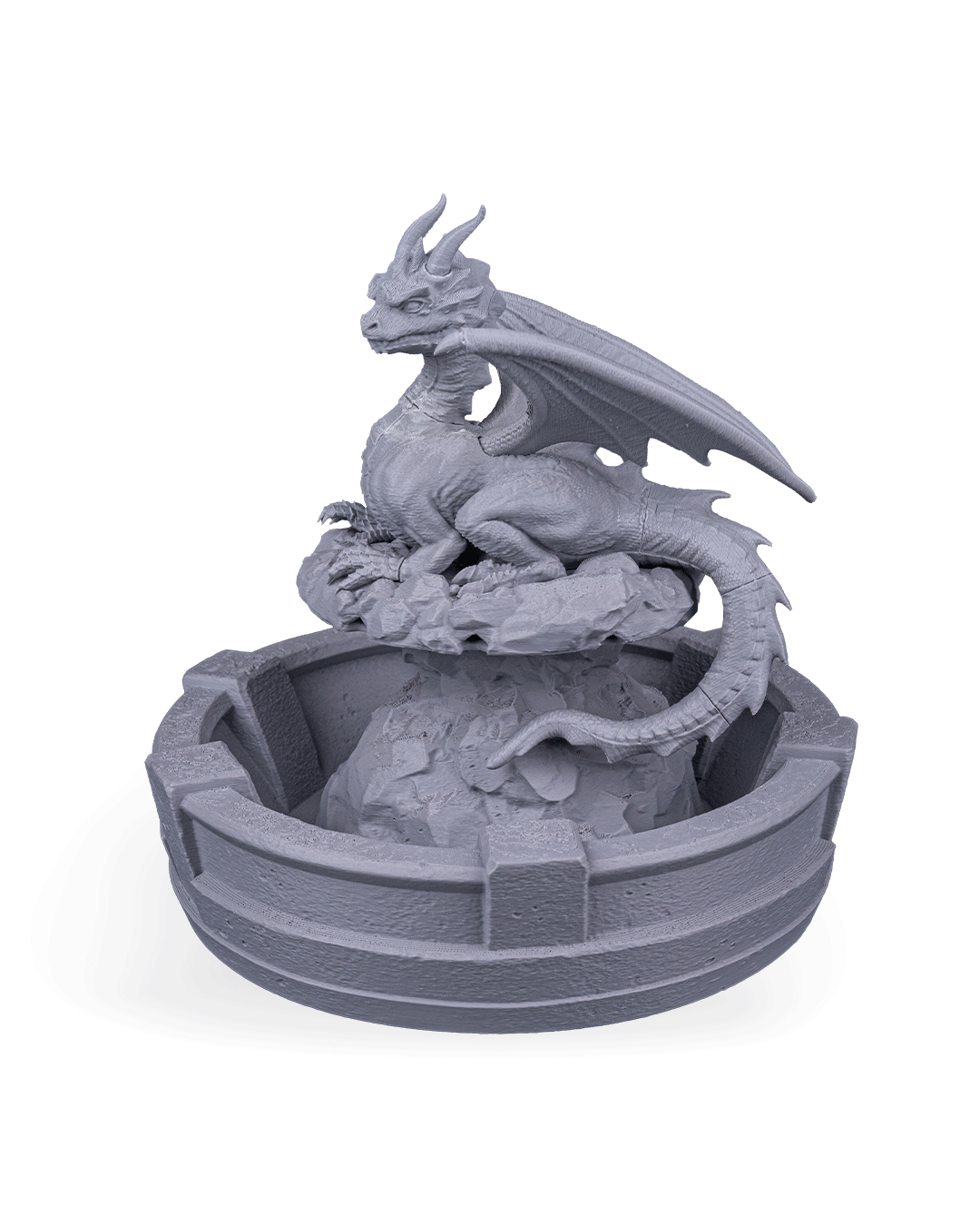 Resting Guardian Tabletop Fountain, water feature running