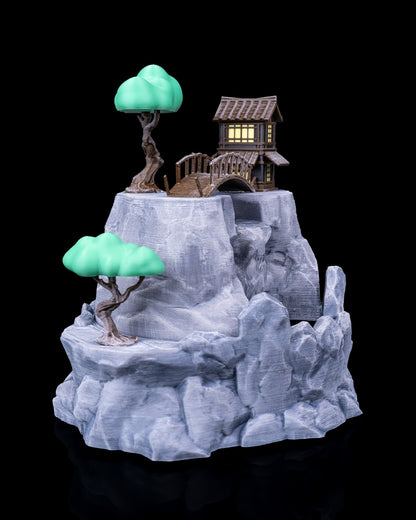 Serenity Falls Tabletop Fountain, angled scene view