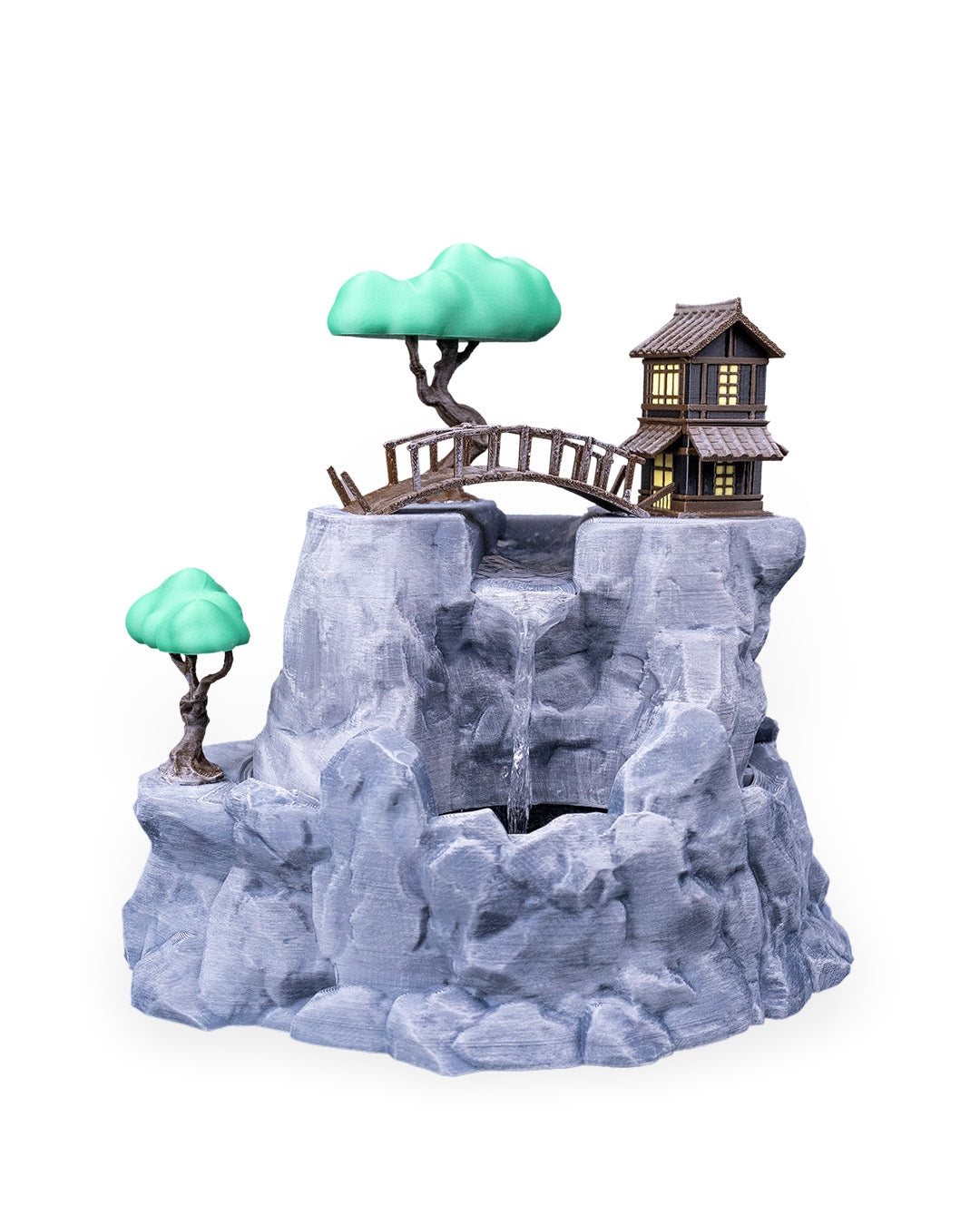 Serenity Falls Tabletop Fountain, trees detail
