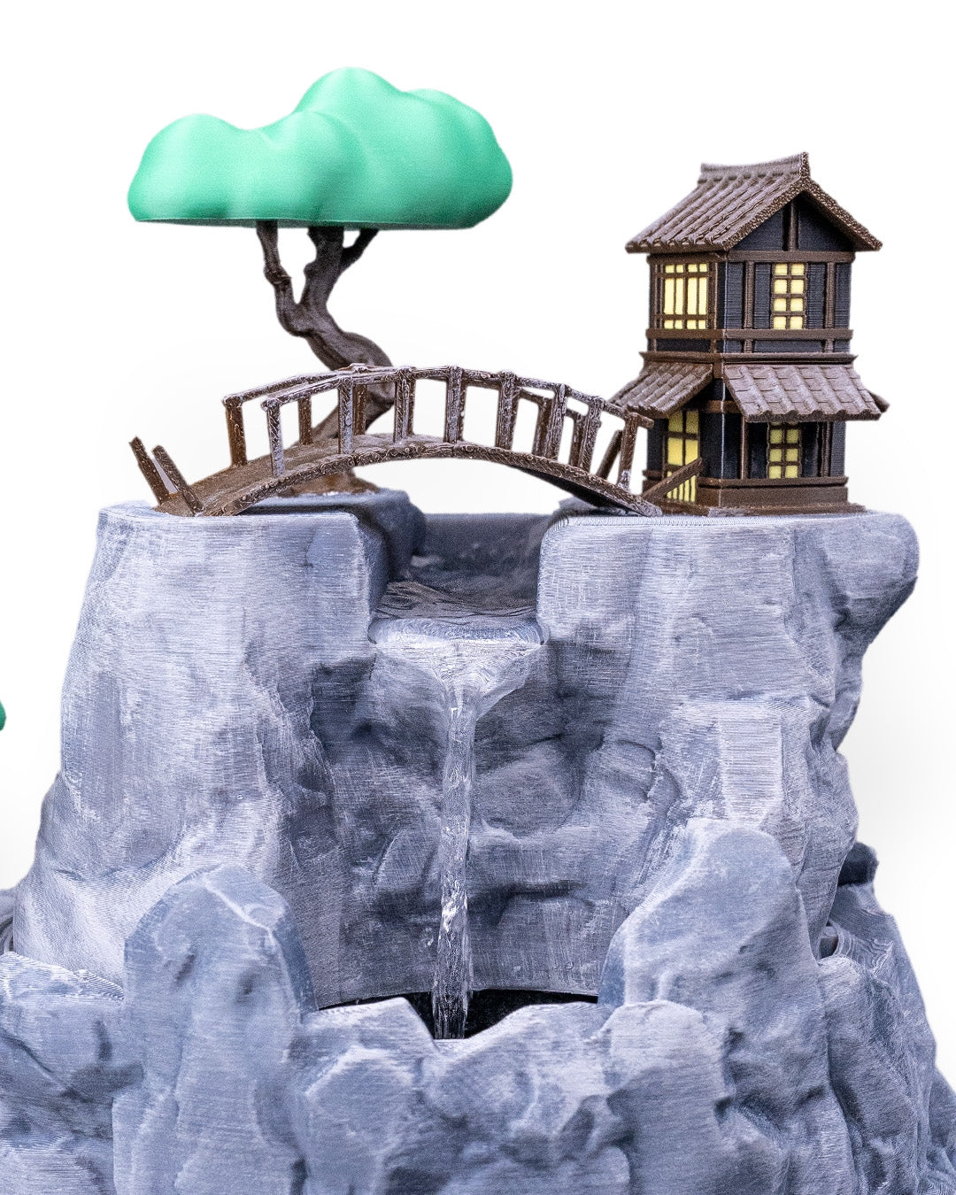 Serenity Falls Tabletop Fountain, full scene view