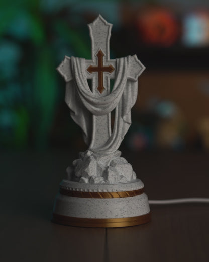Draped Cross Statue